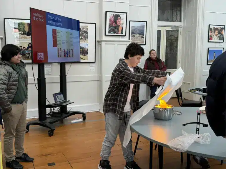 Community members at a hands-on safety session