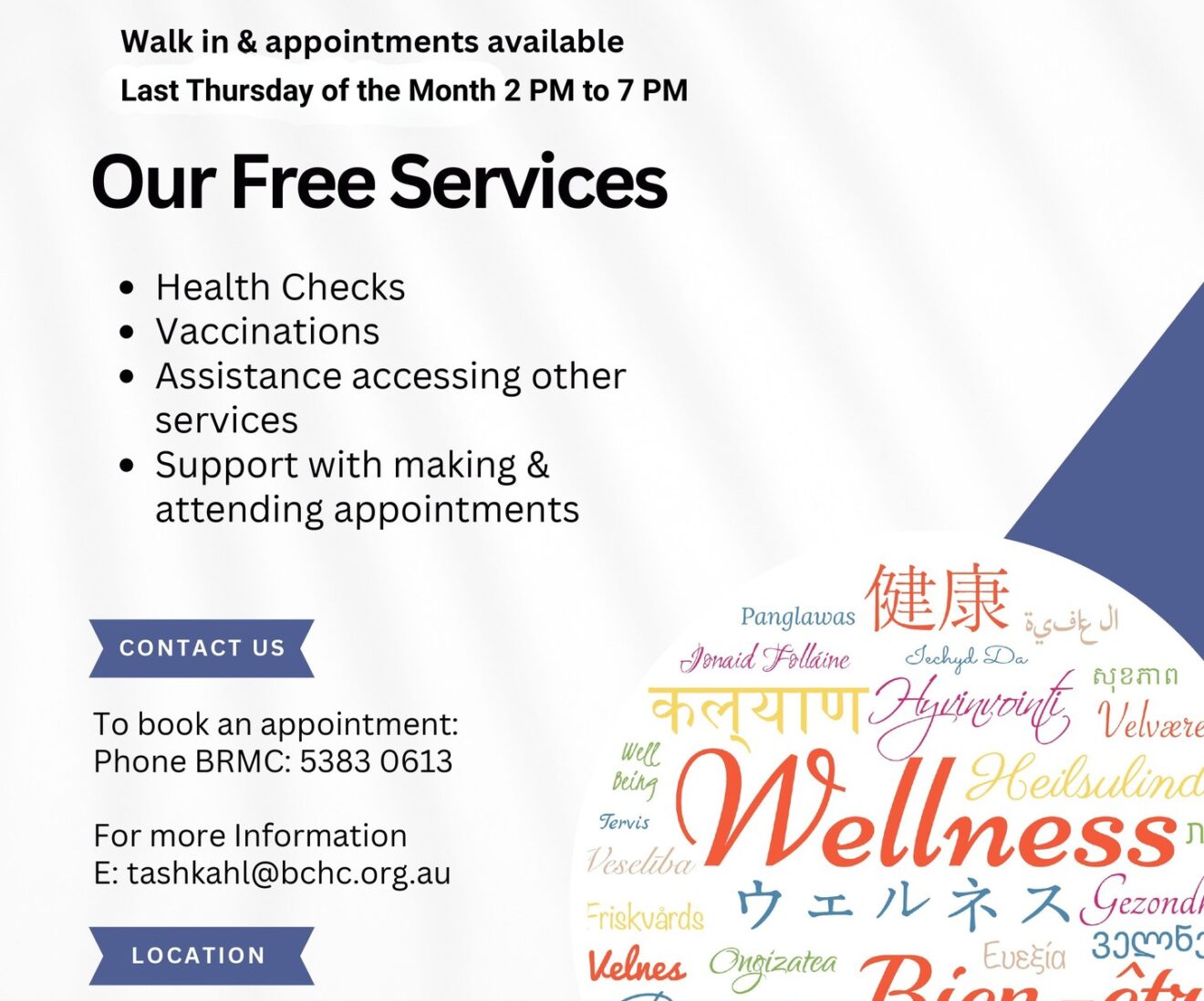 Multicultural Access Program (MAP) Health Clinic – First Clinic for 2026